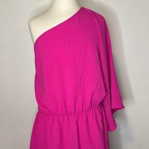 Hot Pink One Shoulder Dress